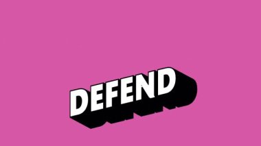 Renk Değiştiren Arkaplan ile Grafiti Biçiminde DEFEND Metni