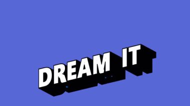 Renk Değiştiren Arkaplan ile Graffiti Biçiminde DREAM IT Metni