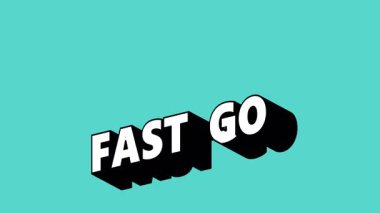 Renk Değiştiren Arkaplan ile Grafiti Biçiminde Hızlı GO Metni