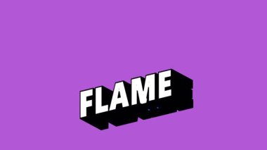 Renk Değiştiren Arkaplan ile Graffiti Biçiminde FLAME Metni