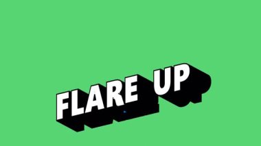 Renk Değiştiren Arkaplan ile Graffiti Biçiminde FLARE UP Metni