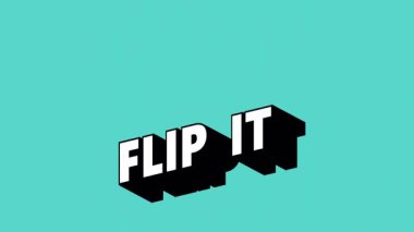 Renk Değiştiren Arkaplan ile Graffiti Biçiminde FLIP IT Metni