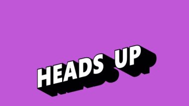 Renk Değiştiren Arkaplan ile Graffiti Biçiminde Heads Up Metni