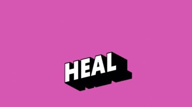 Renk Değiştiren Arkaplan ile Graffiti Biçiminde HEAL Metni