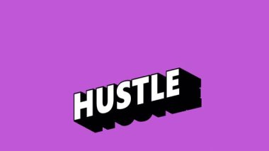 Renk Değiştiren Arkaplan ile Graffiti Biçiminde HUSTLE Metni