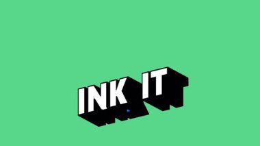 Renk Değiştiren Arkaplan ile Graffiti Biçiminde INK IT Metni