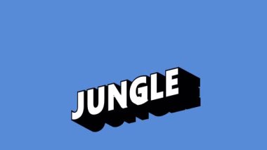 Renk Değiştiren Arkaplan ile Graffiti Biçiminde JUNGLE Metni