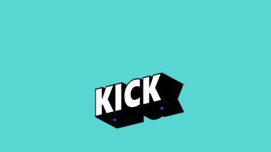 Renk Değiştiren Arkaplan ile Graffiti Biçiminde KICK Metni