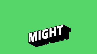 Renk Değiştiren Arkaplan ile Graffiti Biçiminde MIGHT Metni
