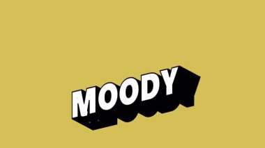 Renk Değiştiren Arkaplan ile Graffiti Biçiminde MOODY Metni