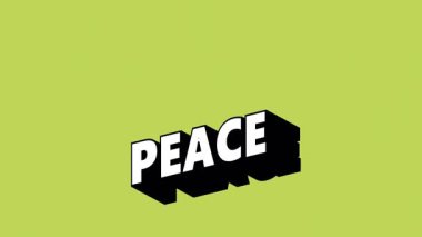 Renk Değiştiren Arkaplan ile Grafiti Biçiminde PEACE Metni