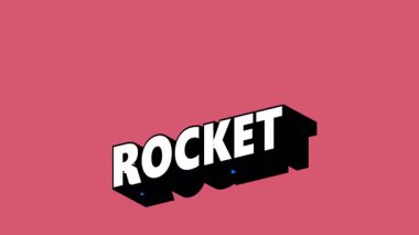 Graffiti Biçimli ROCKET Metni Renk Değiştiren Arkaplan