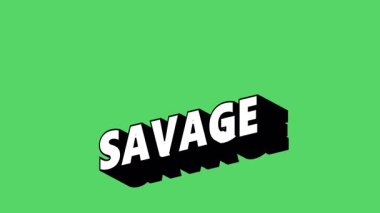 Renk Değiştiren Arkaplan ile Graffiti Biçiminde SAVAGE Metni