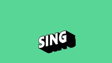 Renk Değiştiren Arkaplan ile Graffiti Biçiminde Şarkı Metni