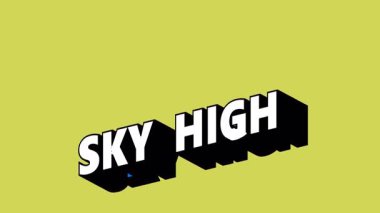 Renk Değiştiren Arkaplan ile Graffiti Biçiminde SKY Yüksek Metni