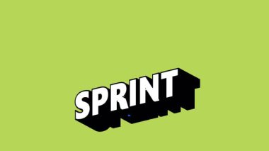 Renk Değiştiren Arkaplan ile Graffiti Biçiminde SPRINT Metni