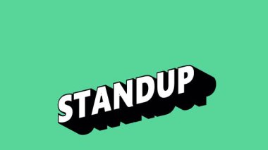 Renk Değiştiren Arkaplan ile Graffiti Biçiminde STANDUP Metni
