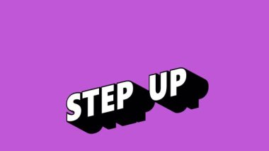 Renk Değiştiren Arkaplan ile Graffiti Biçiminde STEP UP Metni