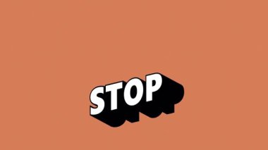 Renk Değiştiren Arkaplan ile Graffiti Biçiminde DUR Metni