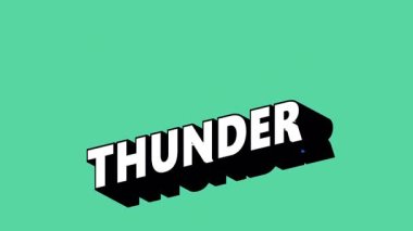 Renk Değiştiren Arkaplan ile Graffiti Biçimli ThUNDER Metni