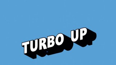 Renk Değiştiren Arkaplan ile Graffiti Biçimli TURBO UP Metni