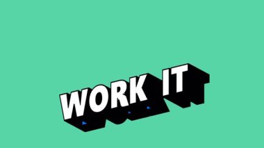 Renk Değiştiren Arkaplan ile Graffiti Biçiminde WorK IT Metni