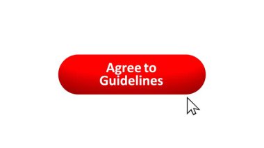 Bilgisayar Fare Tıklaması Tarafından Renk Değiştiren Efekt ve Doğrulama Tıklanarak 'Kılavuzu Kabul Et' düğmesinin 3B Canlandırması