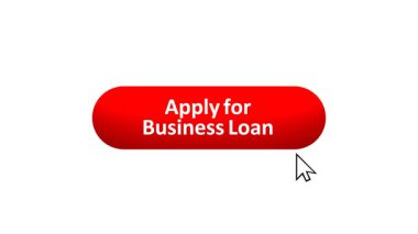 'İş Kredisine Uygula' düğmesinin 3B Hazırlanmış Canlandırması Renk Değiştiren Efekt ve Doğrulama Tıklaması ile Bilgisayar Fare Tıklaması