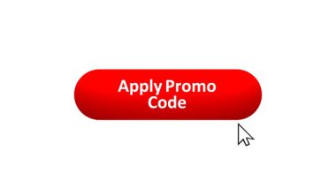 'Promo Kodu Uygula' düğmesinin 3B Hazırlanmış Canlandırması Renk Değiştiren Efekt ve Doğrulama Tıklaması ile Bilgisayar Fare Tıklaması