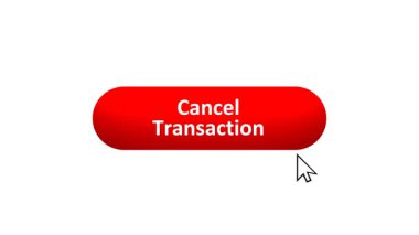 'Aktarımı İptal Et' düğmesinin 3B Hazırlanmış Canlandırması Renk Değiştiren Efekt ve Doğrulama Tıklaması ile Bilgisayar Fare Tıklaması