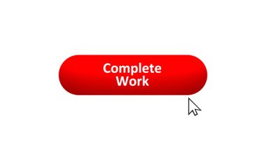 Bilgisayar Fare Tarafından Renk Değiştiren Efekt ve Doğrulama Tıklanarak 'Tamamlanmış İş' düğmesinin 3B Hazırlanmış Canlandırması