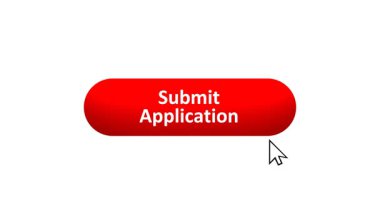 'Uygulamayı Gönder' düğmesinin 3B Hazırlanmış Canlandırması Renk Değiştiren Efekt ve Doğrulama Tıklaması ile Bilgisayar Fare Tıklaması