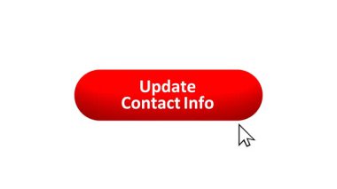 'İletişim Bilgilerini Güncelle' düğmesinin 3B Hazırlanmış Canlandırması Renk Değiştiren Efekt ve Doğrulama Tıklaması ile Bilgisayar Fare Tıklaması