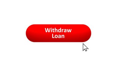 'Krediyi Geri Çek' düğmesinin 3B Hazırlanmış Canlandırması Renk Değiştiren Efekt ve Doğrulama Tıklaması ile Bilgisayar Fare Tıklaması