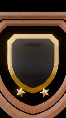 Altın ve gümüş amblem rozeti ve F harfi..