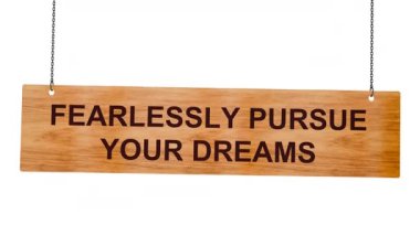 Rüyan senin rüyan. Tahta bir levhada izole edilmiş. Üç boyutlu bir resim.