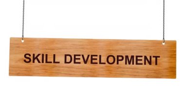 Beceri asma işareti beyaz arkaplanda izole.