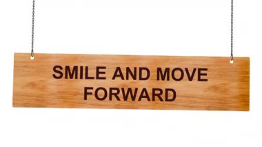 Beyaz arka planda izole edilmiş gülümseme işareti yap