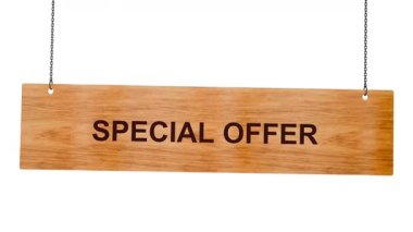 Beyaz çerçevede özel teklif işareti