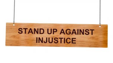 Adaletin dışında kalmak - beyaz bir arkaplanda izole edilmiş metin