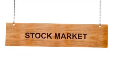 Borsa tahtaları beyaz arka planda izole, borsa borsası konsepti