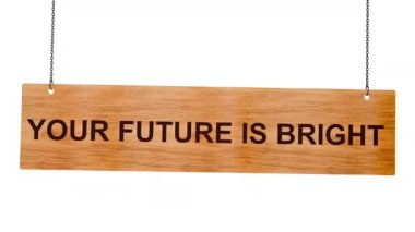 Geleceğiniz olabilirsiniz - motive edici kelimeler, ahşap bir tahtanın üzerinde ampullü sözcükler