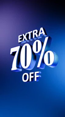 İndirim% 70 indirimli 3 boyutlu illüstrasyon