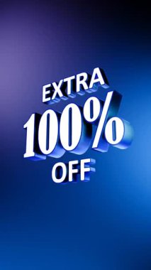 Siyah arkaplanda% 10 indirimli mavi metin