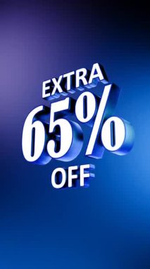 Dikey 3D Ekstra% 65 indirimli Metin Animasyonu Mavi Arkaplan