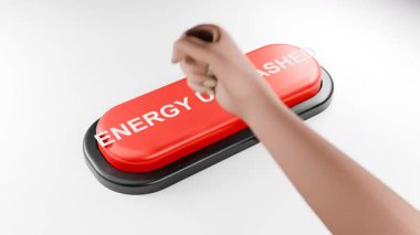 3D Yapılandırılmış Yumruk Dev Kırmızı Tuşunu Güç ile Ayırdı, Kırmızı Tuşa Basıyor