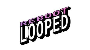 Isometric View 'da Kelime Hareketi Döngüsü ve Kalın Tipografi Efektleriyle REBOT vs vs LOOPED, 3B Metin Canlandırması