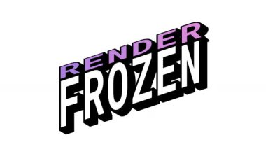 RENDER vs FROZEN, Isometric View 'da 3B Metin Animasyonu Kalın Tipografi Efektleriyle Karşıt Kelime Hareketi Döngüsü