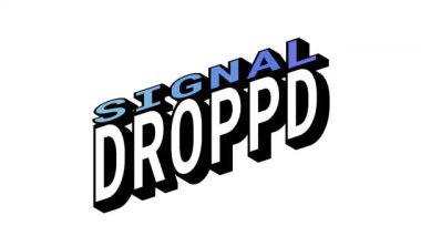 SIGNAL vs DROPPD, Isometric View 'da 3B Metin Animasyonu Kalın Tipografi Efektleriyle Karşıt Kelime Hareketi Döngüsü