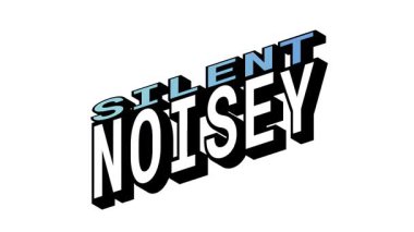 SILENT vs NOISEY, Isometric View 'da 3B Metin Canlandırması Kalın Tipografi Efektleriyle Karşıt Kelime Hareketi Döngüsü